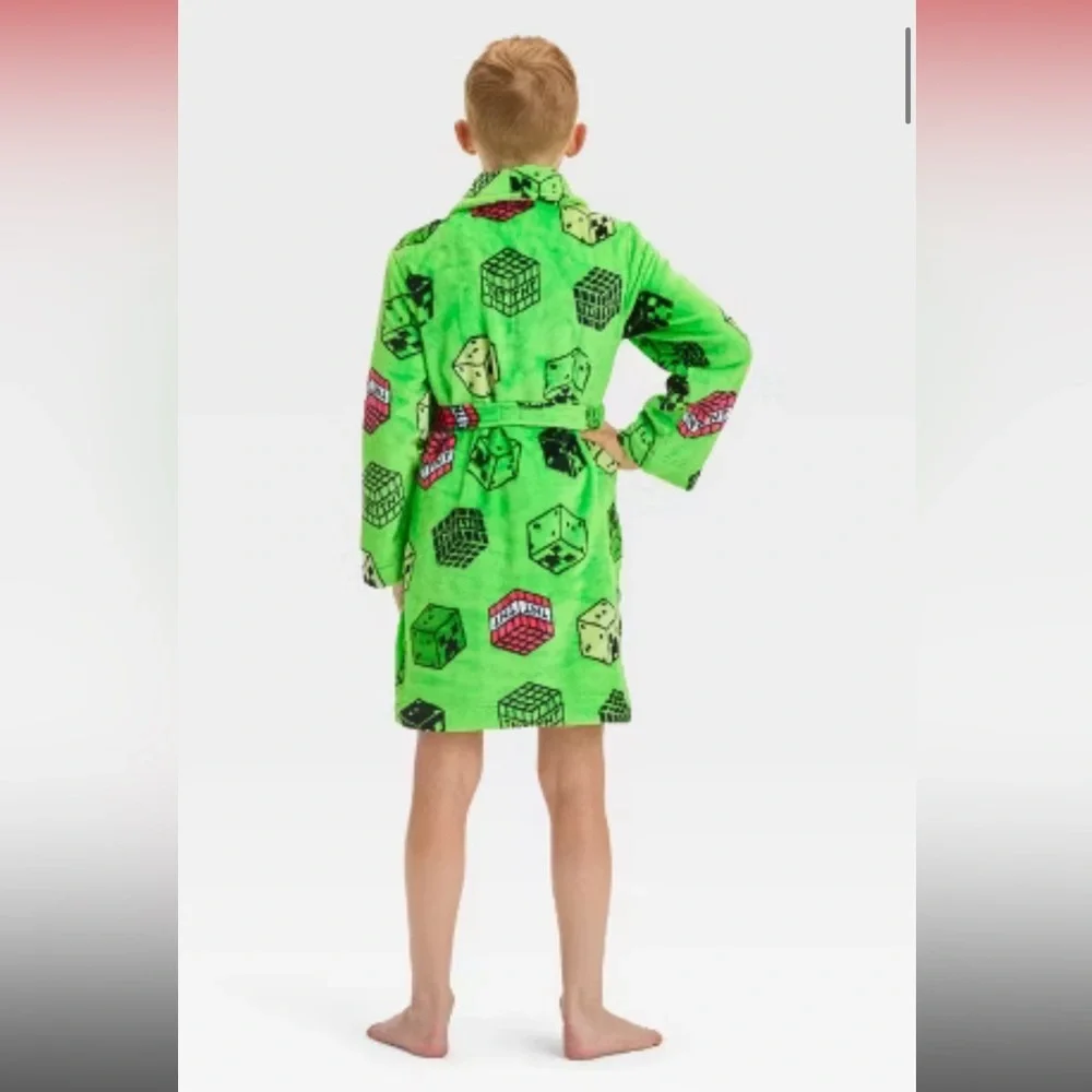 Boys' Minecraft Robe - Green - Picture 2 of 3